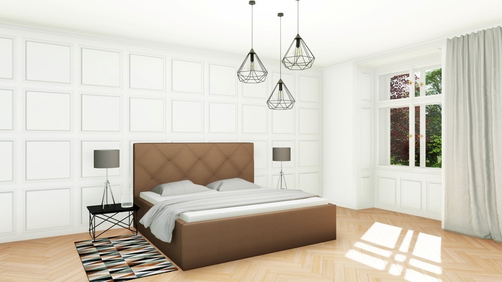 Slumberland OXFORD MISTRAL- posteľ s vysokým čelom a úložným priestorom 90 x 210 cm, celočalouněná + lamino