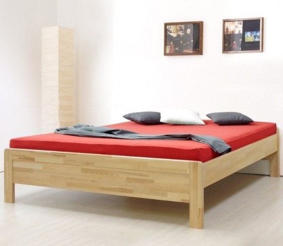 KARLO s nízkymi čelami - masívna dubová posteľ 200 x 200 cm