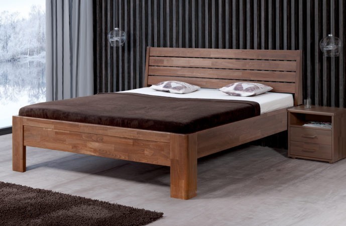 BMB GLORIA XL - masívna buková posteľ, buk masív