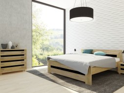 SALMA - masívna buková posteľ s preskleným čelom 160 x 200 cm