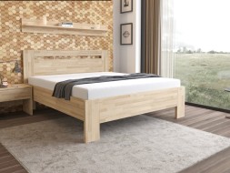 LÍVIA H - masívna dubová posteľ s horizontálne deleným čelom 90 x 200 cm