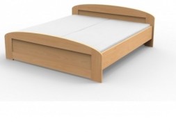 PETRA - masívna buková posteľ  s oblým čelom pri nohách ATYP