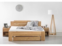 GRADO - masívna dubová posteľ so schodkovitým čelom 140 x 200 cm