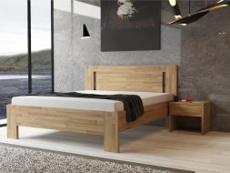 LÍVIA V - masívna buková posteľ s vertikálne deleným čelom 140 x 200 cm