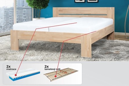 Set IDEAL - posteľ + matrac + rošt