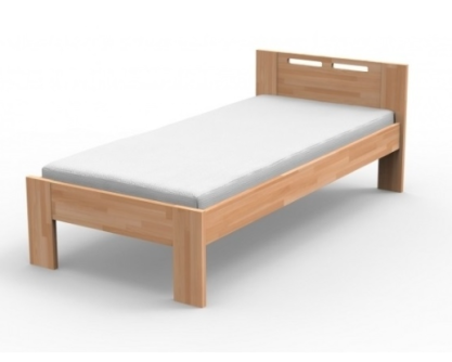 NELA - masívna buková posteľ s parketovým vzorom - Akcia! 160 x 200 cm