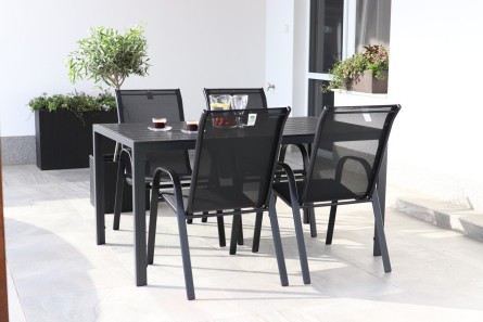 VIKING L - záhradný jedálenský stôl + 4 x stolička RAMADA