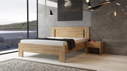 LÍVIA V - masívna dubová posteľ s vertikálne deleným čelom 140 x 200 cm