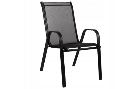 RAMADA  - záhradná stohovacia stolička čierna