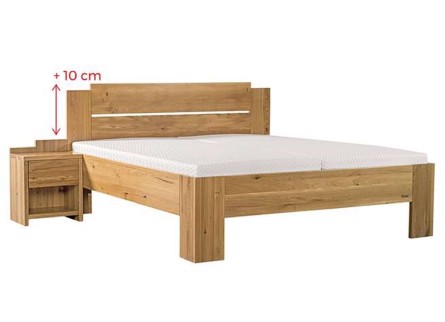 GRADO MAX BUK - masívna buková posteľ so zvýšeným čelom 90 x 200 cm