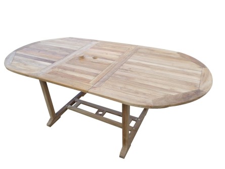 ALFI - záhradný teakový rozkladací stôl - oválný
