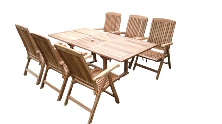 BALI II - záhradný jedálenský stôl + 6x stolička AMERICA I