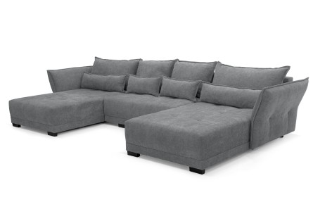 Rohová sedacia súprava Comfort Deluxe U - šedá - rozkladacia pohovka s úložným priestorom