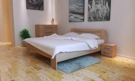 SOFIA - elegantná masívna buková posteľ ATYP