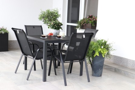 VIKING M - záhradný jedálenský stôl + 4 x stolička RAMADA