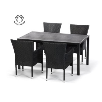 VIKING L - záhradný jedálenský stôl + 4x kreslo BALI