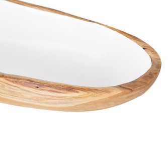 DORITO - moderná biela miska z teaku