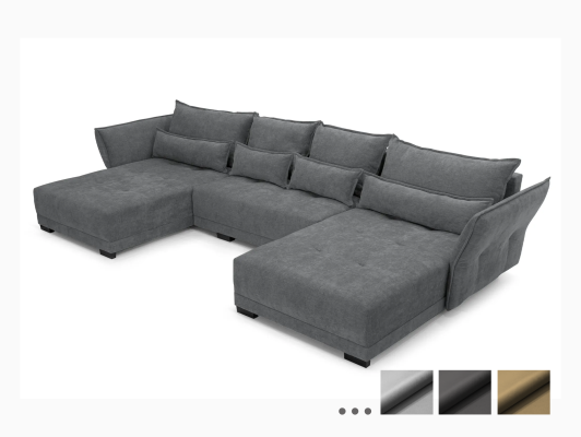 COMFORT DELUXE U - celočalúnená sedačka - poťah Monolith - rozkladacia pohovka s úložným priestorom