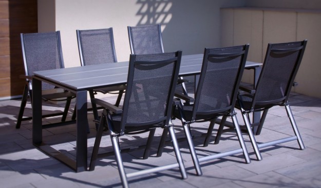 Záhradný jedálenský set - 1x stôl STRONG + 6x kreslo MONA