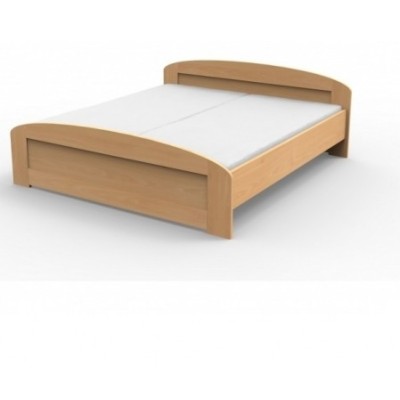 PETRA - masívna buková posteľ  s oblým čelom pri nohách 200 x 200 cm