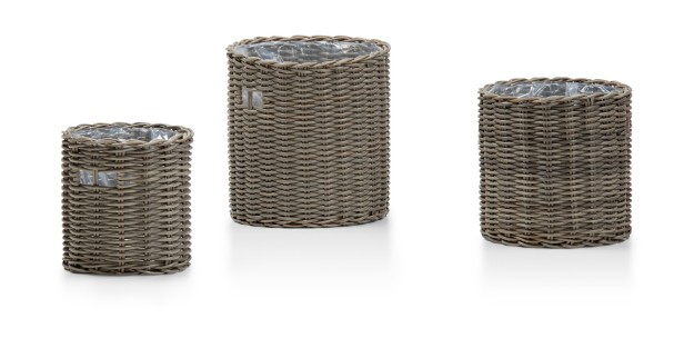 RATTAN - zostava troch kvetináčov