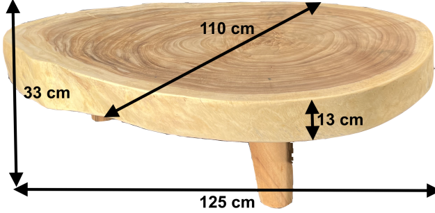 TRUNK LUX I - konferenčný stolík zo Suaru 125 x 110 cm